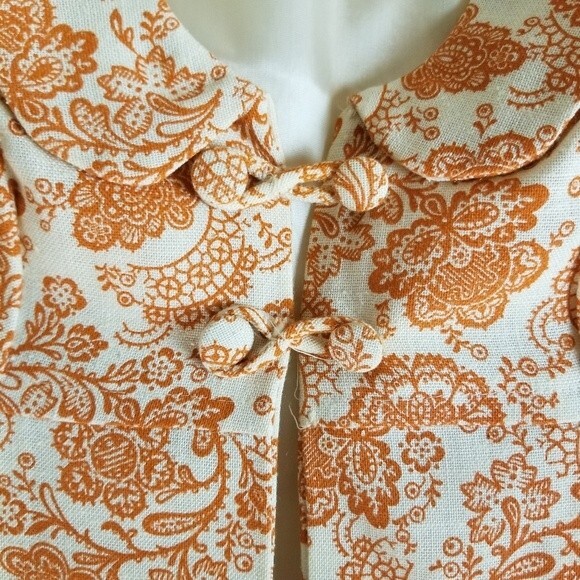 Vintage 1960s Floral Print Overcoat Coat Size 9 - Picture 3 of 7